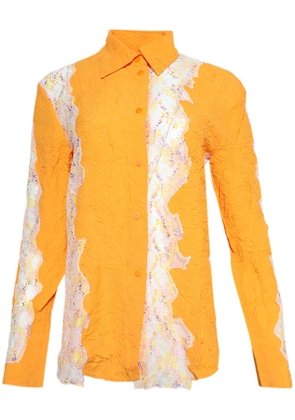 Christopher Esber Crimped Lace shirt - Orange