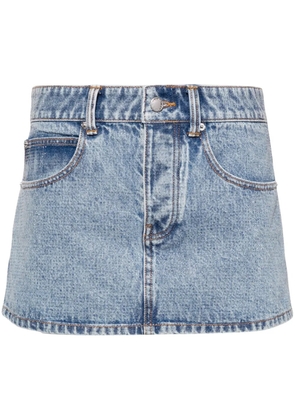 Alexander Wang crystal-embellished denim mini skirt - Blue