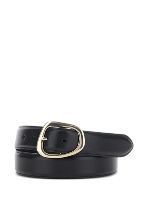 Semicouture oval-buckle leather belt - Black