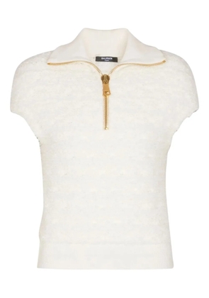 Balmain zip-neck top - Neutrals