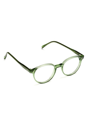 Kador round-frame clear-lens glasses - Green