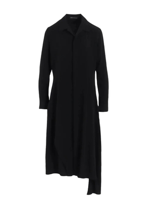 Y's crepe shirt midi dress - Black