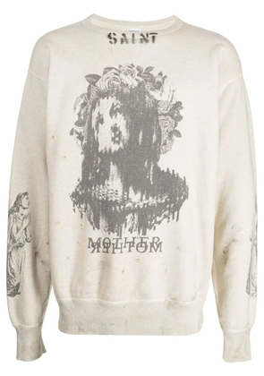 SAINT MXXXXXX graphic-print cotton sweatshirt - Grey