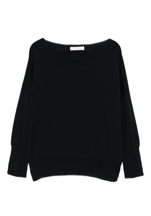 Incotex boat-neck three-quarter sleeve sweater - Black