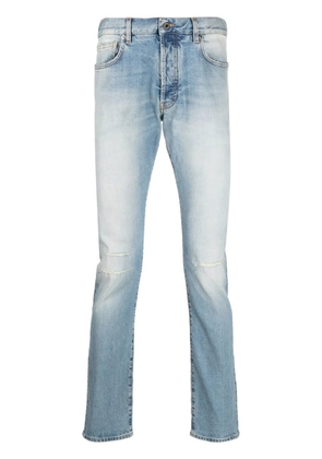 14BROS stonewashed straight-leg jeans - Blue