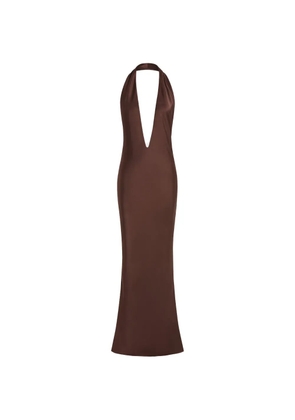 16Arlington Maren halterneck satin maxi dress - Brown