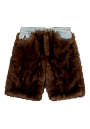 KidSuper faux-fur shorts - Brown