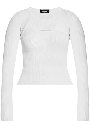 DSQUARED2 cut-out ribbed-knit top - White