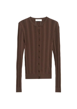 Blumarine buttoned opernwork-knit cardigan - Brown