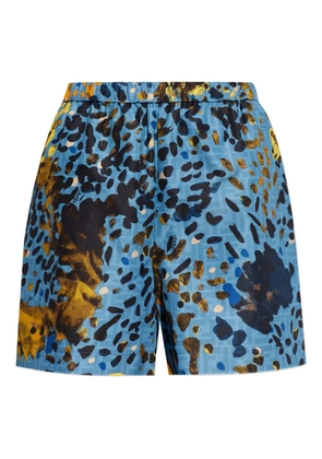 FENDI elasticated-waist print shorts - Blue