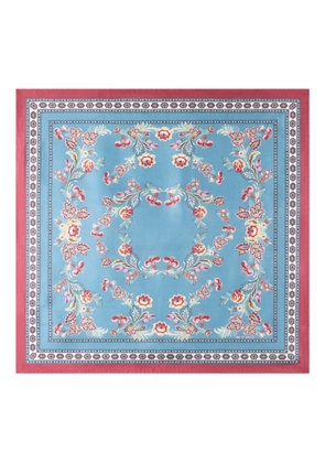 ETRO floral-print silk scarf - Blue