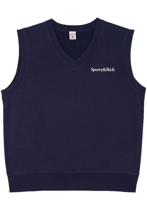 Sporty & Rich logo-print sleeveless sweatshirt - Blue