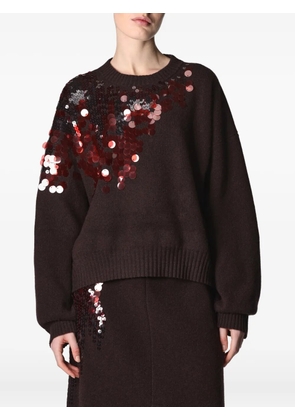 Roberto Collina sequin-embellished sweater - Brown