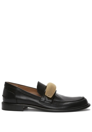 JW Anderson appliqué-detail leather loafers - Black