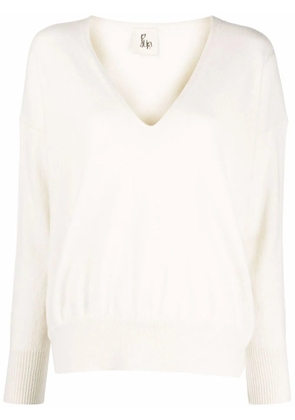 PAULA V-neck cashmere jumper - White