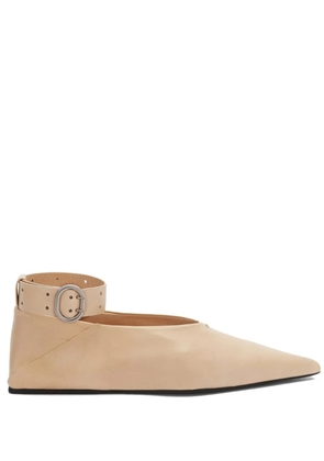 Jil Sander Scarpa leather ballerina shoes - Neutrals
