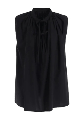 Y's tie-neck sleeveless blouse - Black