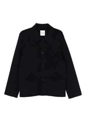 SANDRO buttoned patch-pocket jacket - Blue