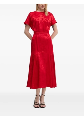 NEVER FULLY DRESSED lip-print midi dress - Red