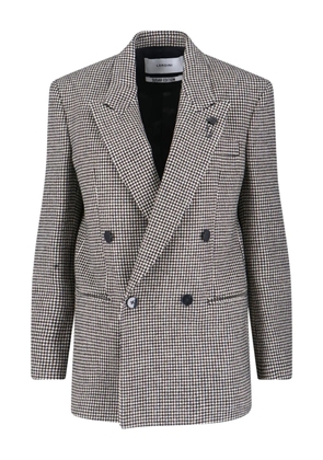 Lardini houndstooth-pattern double-breasted blazer - Black