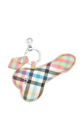 Vivienne Westwood plaid-pattern keyring - White