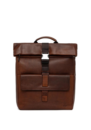 Joop! Loreto Rico roll-top buckle leather backpack - Brown