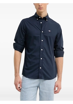 Gant logo-embroidered long-sleeve shirt - Blue