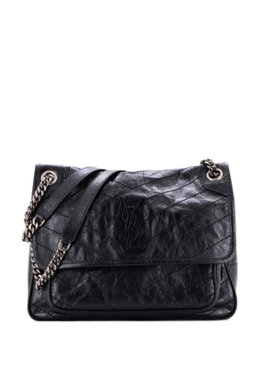Saint Laurent Pre-Owned Niki Chain Flap Bag Matelasse Chevron Leather Medium shoulder bag - Black