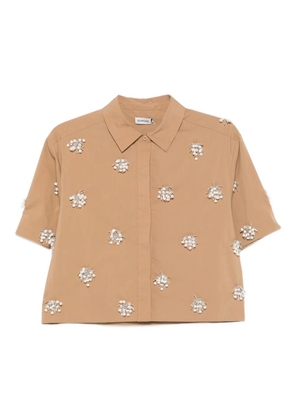 Simkhai embellished short-sleeve shirt - Brown