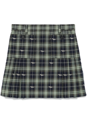 Maison Kitsuné pocket-embellished pleated mini skirt - Green