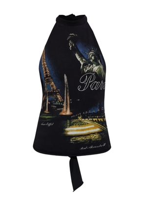 VETEMENTS graphic halter top - Black