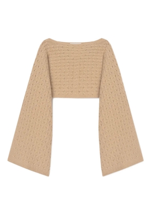 AERON Ellie cable-knit bell-sleeves sweater - Neutrals
