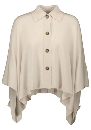 Allude fine-ribbed cape - Neutrals