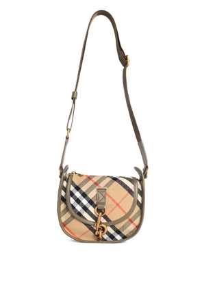 Burberry mini check-print shoulder bag - Neutrals