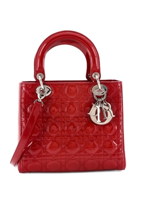Christian Dior Pre-Owned Lady Dior NM Bag Cannage Quilt Patent Medium satchel - Red