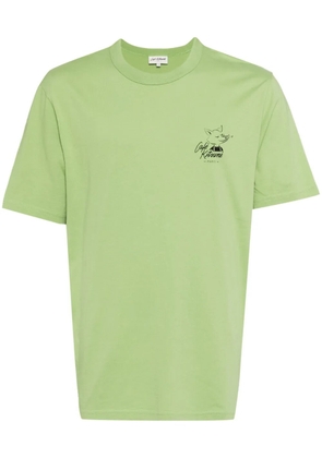 CAFÉ KITSUNÉ logo-print cotton T-shirt - Green