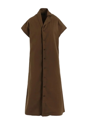 Y's short-sleeve button-front dress - Brown
