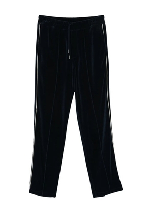 TOM FORD piped-trim velour track pants - Blue