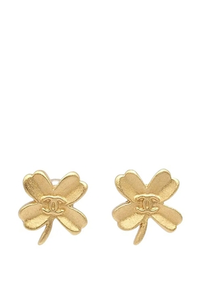 CHANEL Pre-Owned 2003 CC Gold Plated Clover Push Back Earrings costume earrings