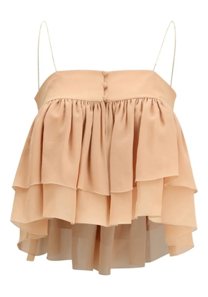 Chloé ruffled chain strap top - Neutrals