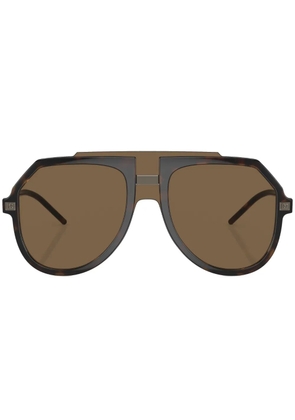 Dolce & Gabbana Eyewear tortoiseshell-effect aviator-frame sunglasses - Green