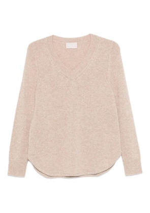 Hemisphere v-neck curved hem sweater - Neutrals