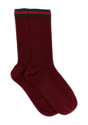 Gucci ribbed Web socks - Red