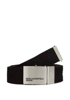 Karl Lagerfeld Jeans logo-engraved buckle belt - Black