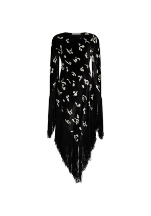 Philosophy Di Lorenzo Serafini fringed floral midi dress - Black