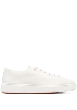Santoni embossed-logo tongue low-top sneakers - White
