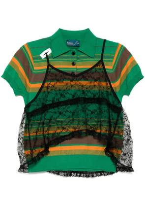 Kolor strip polo tops - Green