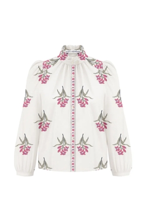 Alix of Bohemia Annabel floral-print ruffle shirt - White
