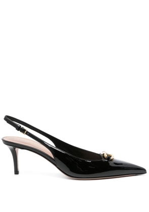 Valentino Garavani VLogo leather slingback pumps - Black