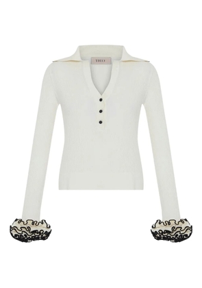 Theo By Tim Van Steenbergen ruffled knitted top - Neutrals